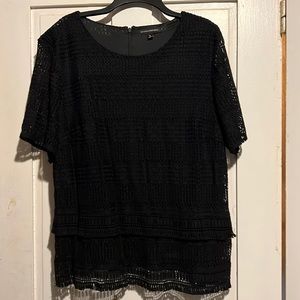 Banana Republic Black Crochet Knit Top